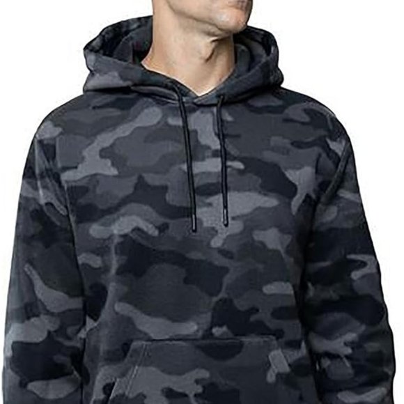 Lazer Lazer Mens Polar Fleece Pullover Hoodie Camo Gray - Picture 1 of 7